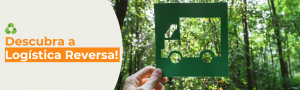 Recorte de caminhão em papel verde, com uma floresta ao fundo para logística reversa.
