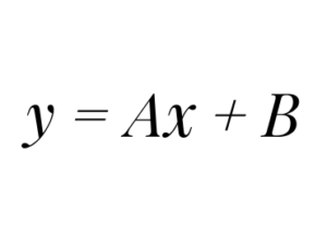 Fórmula regressão linear para logística. y = Ax + B